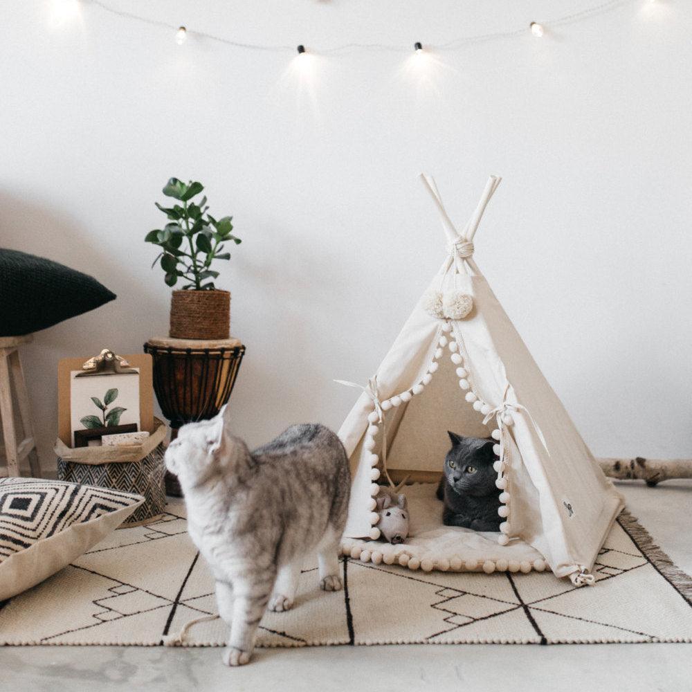 Cozy Haven Pet Teepee: A Stylish Retreat For Your Furry Friend - Dog Hugs Cat