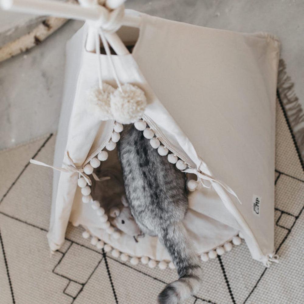 Cozy Haven Pet Teepee: A Stylish Retreat For Your Furry Friend - Dog Hugs Cat