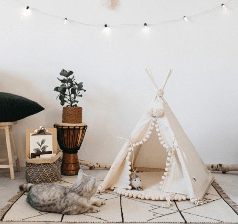 Cozy Haven Pet Teepee: A Stylish Retreat For Your Furry Friend - Dog Hugs Cat