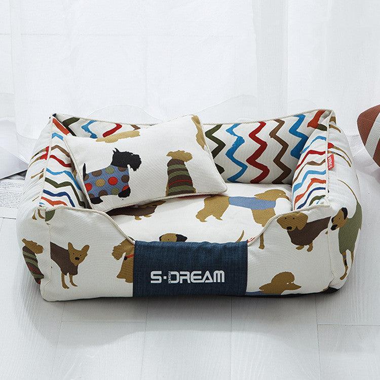 Cozy Haven: The Ultimate Removable And Washable Dog Cat Bed - Dog Hugs Cat