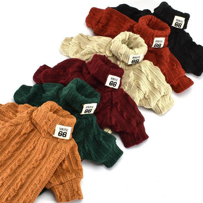 Cozy Knitted Turtleneck Sweater For Pets - Winter Warmth For Dogs And Cats - Dog Hugs Cat