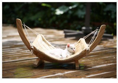 Cozy Paws Wooden Cat Hammock Bed - The Perfect Pet Haven! - Dog Hugs Cat