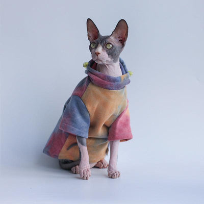 Cozy Pet Lovers' Tie - Dye Hooded Sweater For Autumn And Winter - Dog Hugs Cat