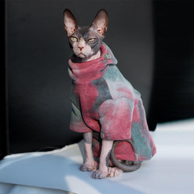 Cozy Pet Lovers' Tie - Dye Hooded Sweater For Autumn And Winter - Dog Hugs Cat