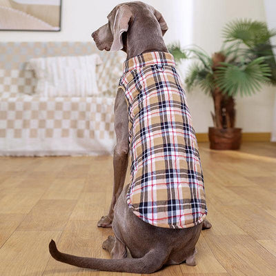 Cozy Plaid Zipper Down Jacket For Winter Pets - Dog Hugs Cat