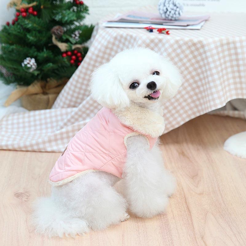 Cozy Quilted Pomeranian Pet Jacket - Dog Hugs Cat