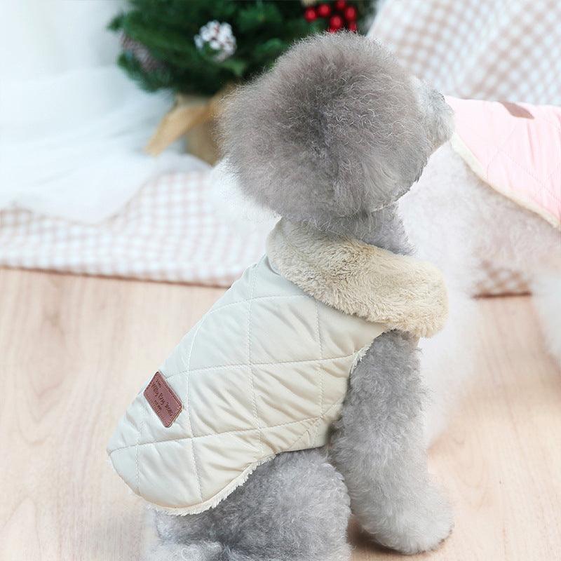 Cozy Quilted Pomeranian Pet Jacket - Dog Hugs Cat