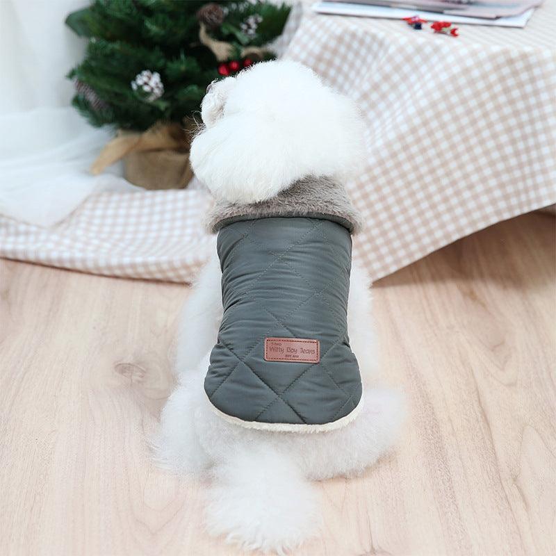 Cozy Quilted Pomeranian Pet Jacket - Dog Hugs Cat