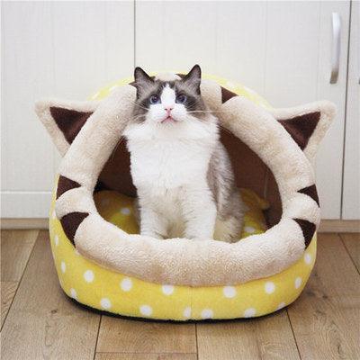 Cozy Retreat Cat Bed: Soft And Warm Indoor Pet House - Dog Hugs Cat