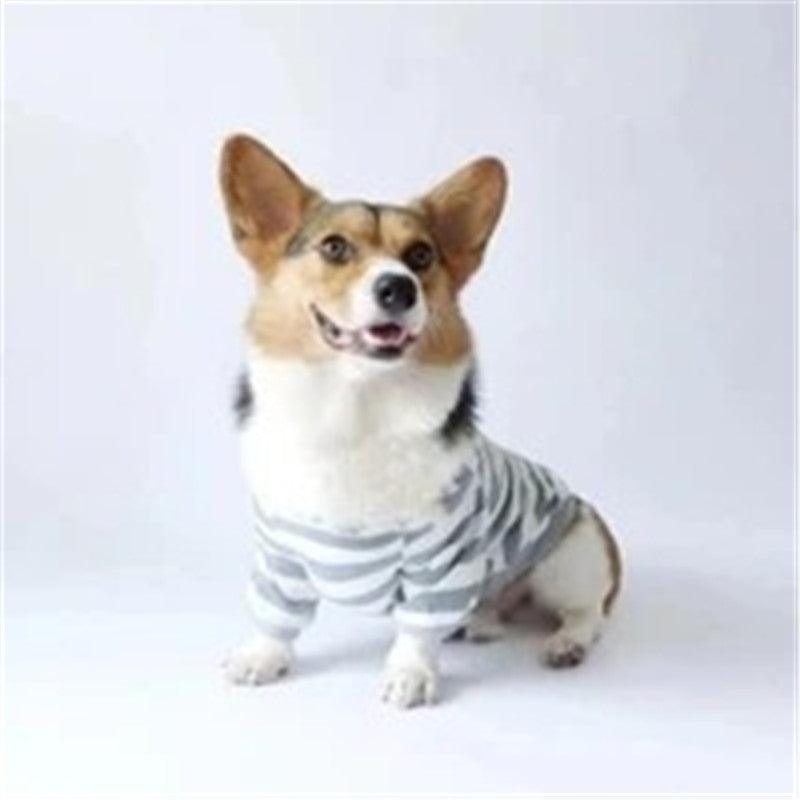 Cozy Striped Cotton Pet Sweater - Dog Hugs Cat