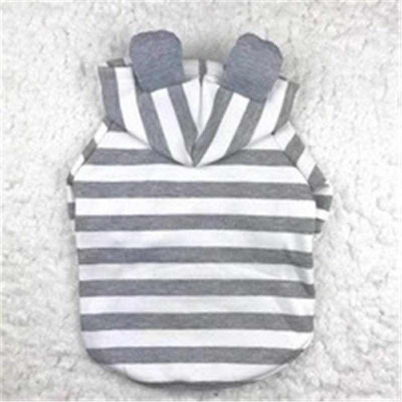 Cozy Striped Cotton Pet Sweater - Dog Hugs Cat