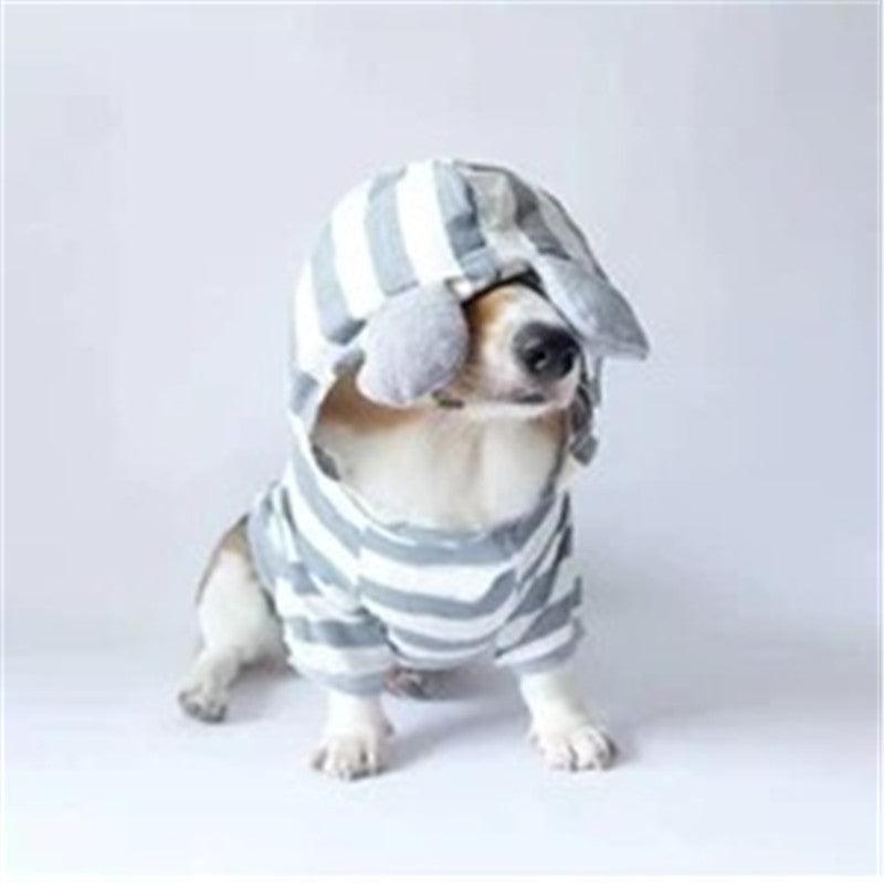 Cozy Striped Cotton Pet Sweater - Dog Hugs Cat