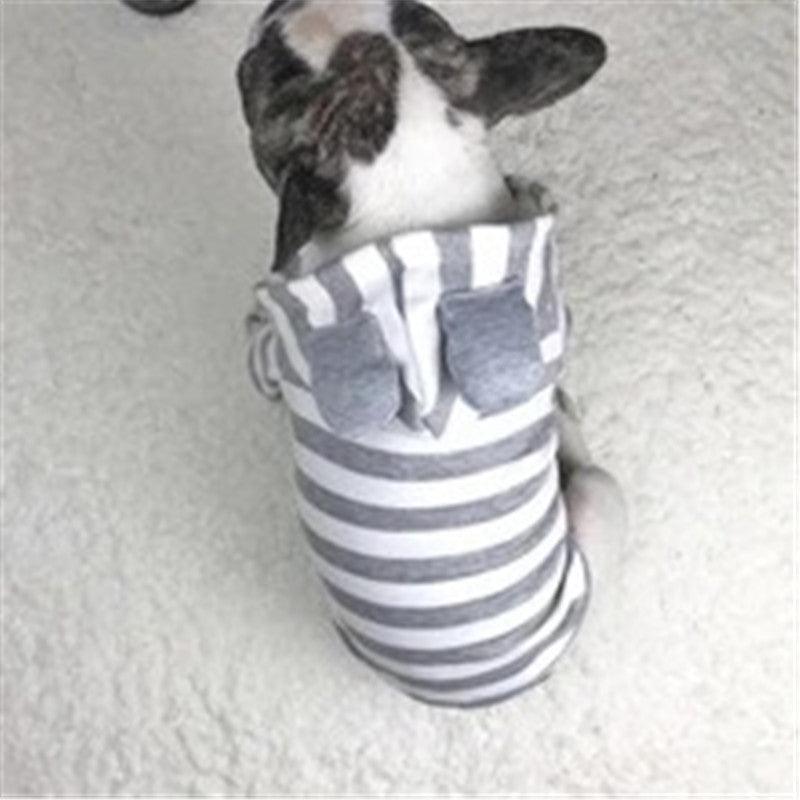 Cozy Striped Cotton Pet Sweater - Dog Hugs Cat