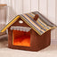 Cozy Striped Foldable Pet House And Bed - Dog Hugs Cat