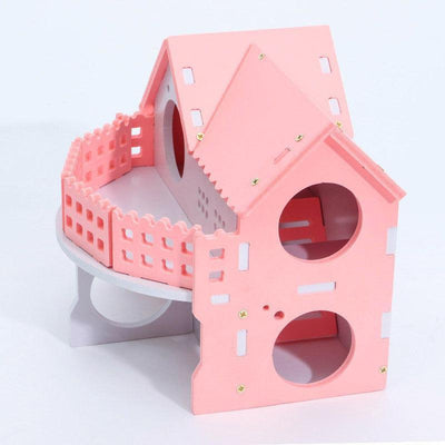 Cozy Woodland Retreat: Cute And Colorful Hamster Sleeping Nest - Dog Hugs Cat