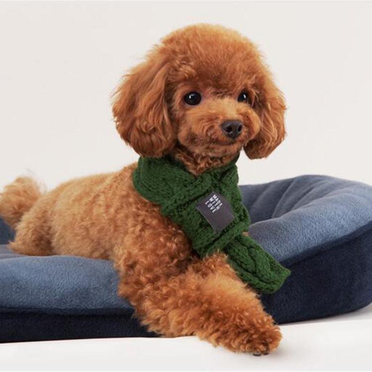 Cozy Woolen Pet Scarf: Stylish Warmth For Your Furry Friend - Dog Hugs Cat