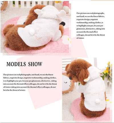 Cozy Woolly Sheep Pet Costume - Dog Hugs Cat