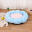 Cozyfluff Autumn Winter Plus Velvet Thick Round Flower Cat Litter Kennel - Dog Hugs Cat