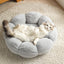 Cozyfluff Autumn Winter Plus Velvet Thick Round Flower Cat Litter Kennel - Dog Hugs Cat