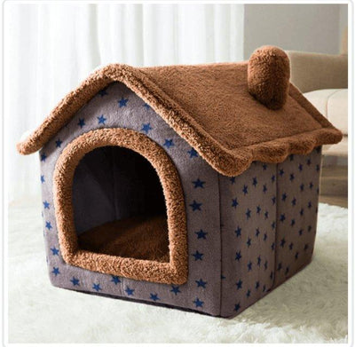 Cozyfold Pet House: Foldable Winter Bed & Enclosed Cave For Dogs And Cats - Dog Hugs Cat