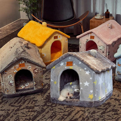 Cozyfold Pet House: Foldable Winter Bed & Enclosed Cave For Dogs And Cats - Dog Hugs Cat