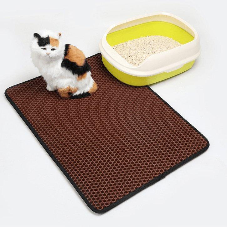 Cozypaws Double Layer Cat Litter Mat - Dog Hugs Cat