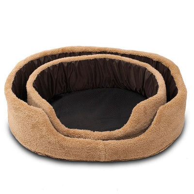 Cozypaws Plush Round Dog Bed - Luxurious Warmth For Your Furry Friend - Dog Hugs Cat