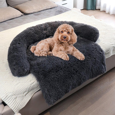 Cozypaws Removable Pet Dog Mat - Luxuriously Soft Sofa Dog Bed - Dog Hugs Cat