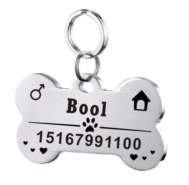 Custom Engraved Stainless Steel Pet Id Tag - Dog Hugs Cat