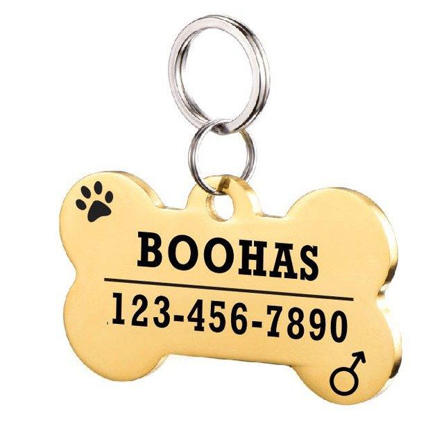 Custom Engraved Stainless Steel Pet Id Tag - Dog Hugs Cat