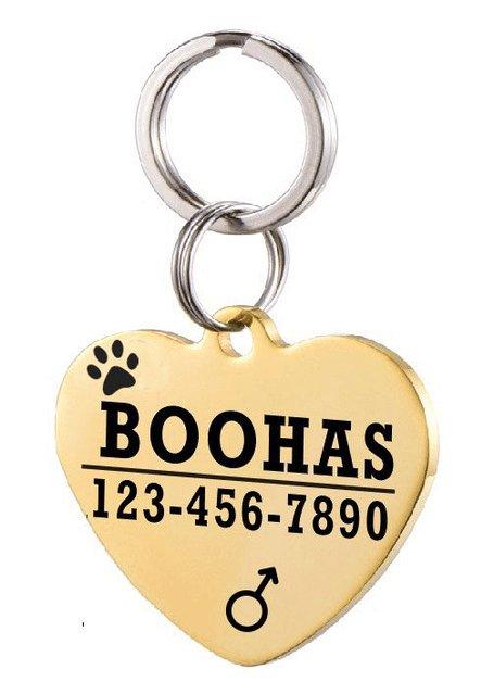 Custom Engraved Stainless Steel Pet Id Tag - Dog Hugs Cat