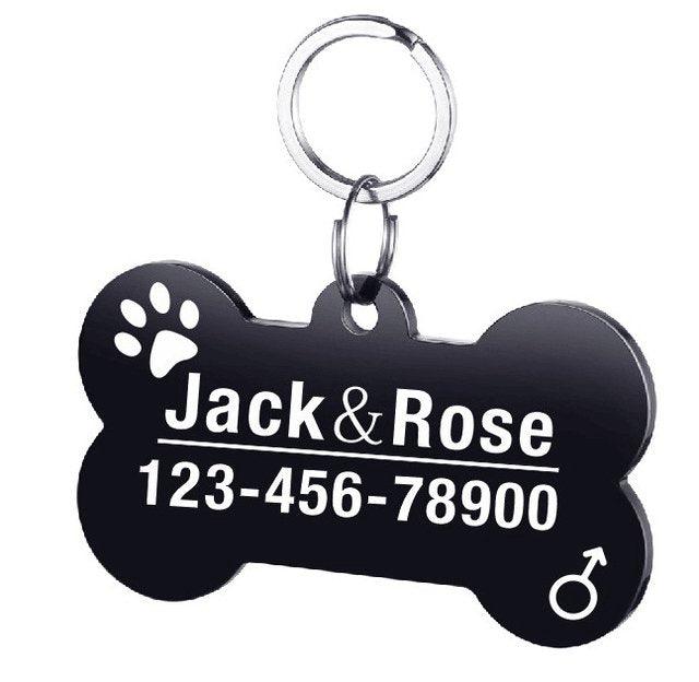 Custom Engraved Stainless Steel Pet Id Tag - Dog Hugs Cat