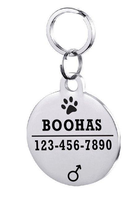 Custom Engraved Stainless Steel Pet Id Tag - Dog Hugs Cat