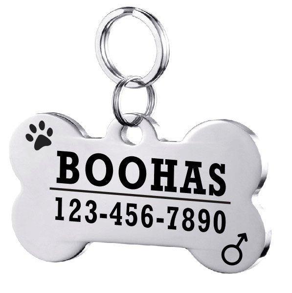 Custom Engraved Stainless Steel Pet Id Tag - Dog Hugs Cat