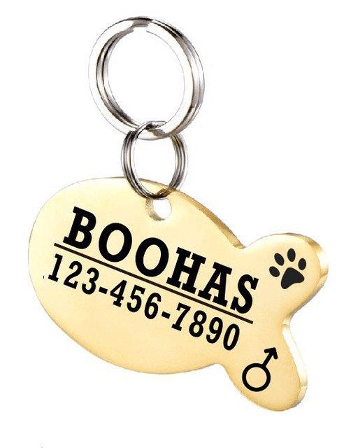 Custom Engraved Stainless Steel Pet Id Tag - Dog Hugs Cat