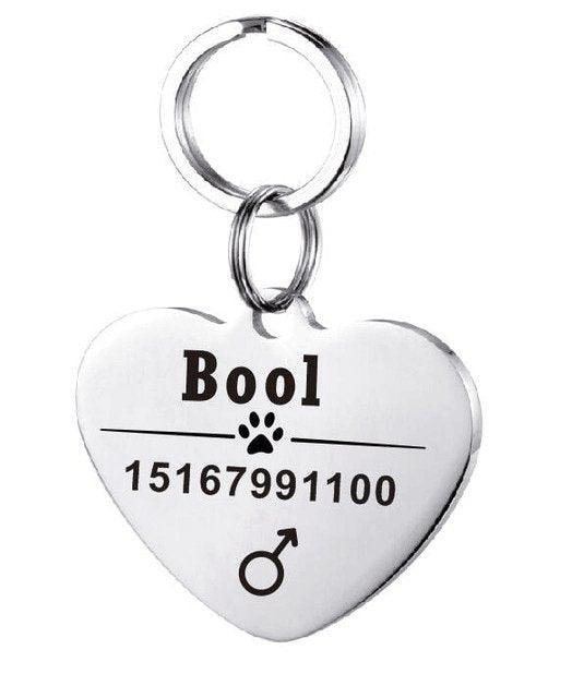 Custom Engraved Stainless Steel Pet Id Tag - Dog Hugs Cat