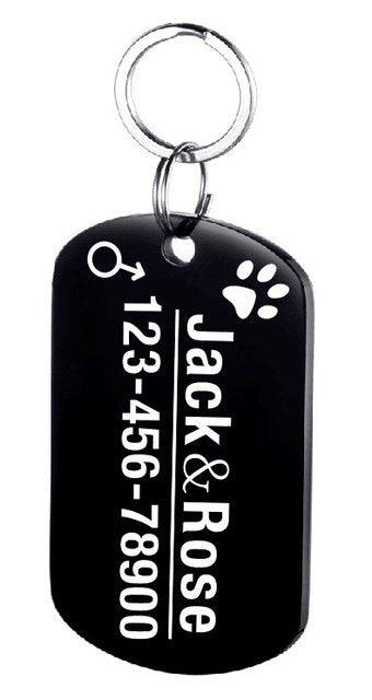 Custom Engraved Stainless Steel Pet Id Tag - Dog Hugs Cat