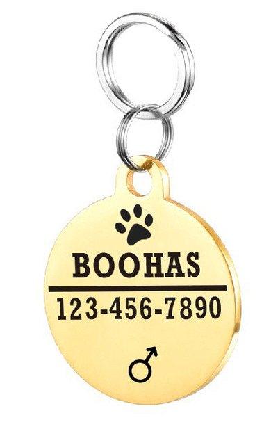 Custom Engraved Stainless Steel Pet Id Tag - Dog Hugs Cat