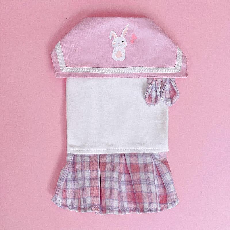 Cute Summer Cat Dress With Pleated Skirt And Rabbit Ears - Dog Hugs Cat