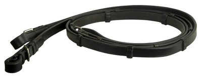 Da Vinci Premium Flat Leather Grip Reins with Buckle End - Dog Hugs Cat