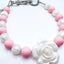 Handcrafted Silicone Beaded Pink Pet Collar - Durable, Stylish, and Non-Toxic