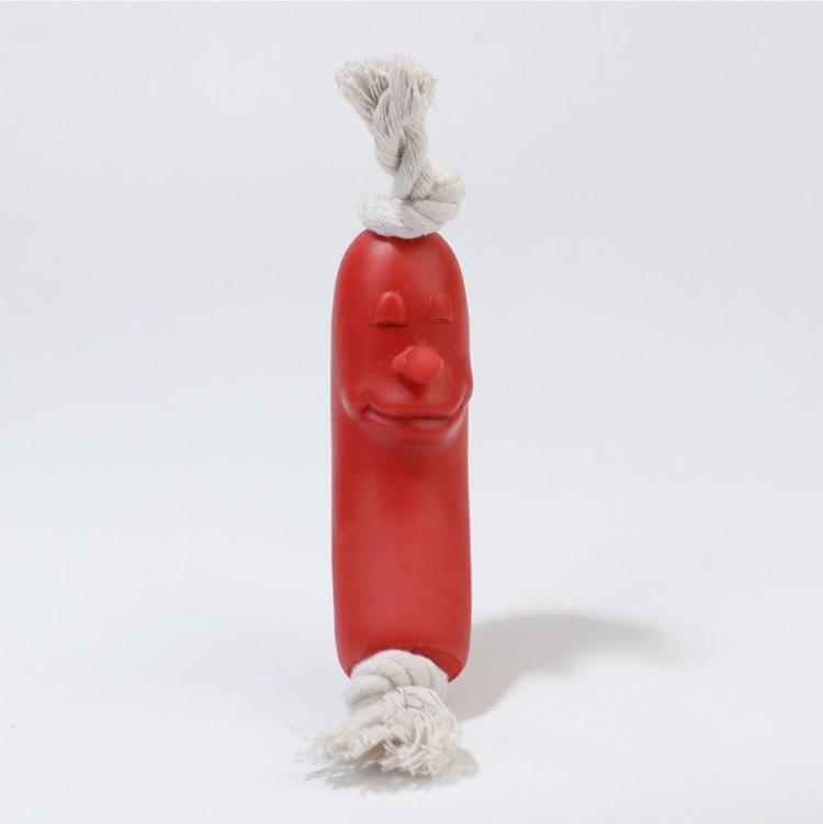 Deliciously Fun Sausage - Shaped Dog Chew Toy - Dog Hugs Cat