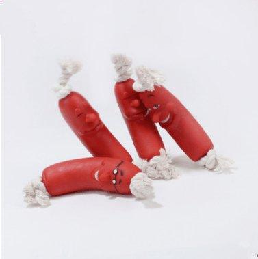 Deliciously Fun Sausage - Shaped Dog Chew Toy - Dog Hugs Cat