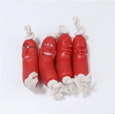 Deliciously Fun Sausage - Shaped Dog Chew Toy - Dog Hugs Cat