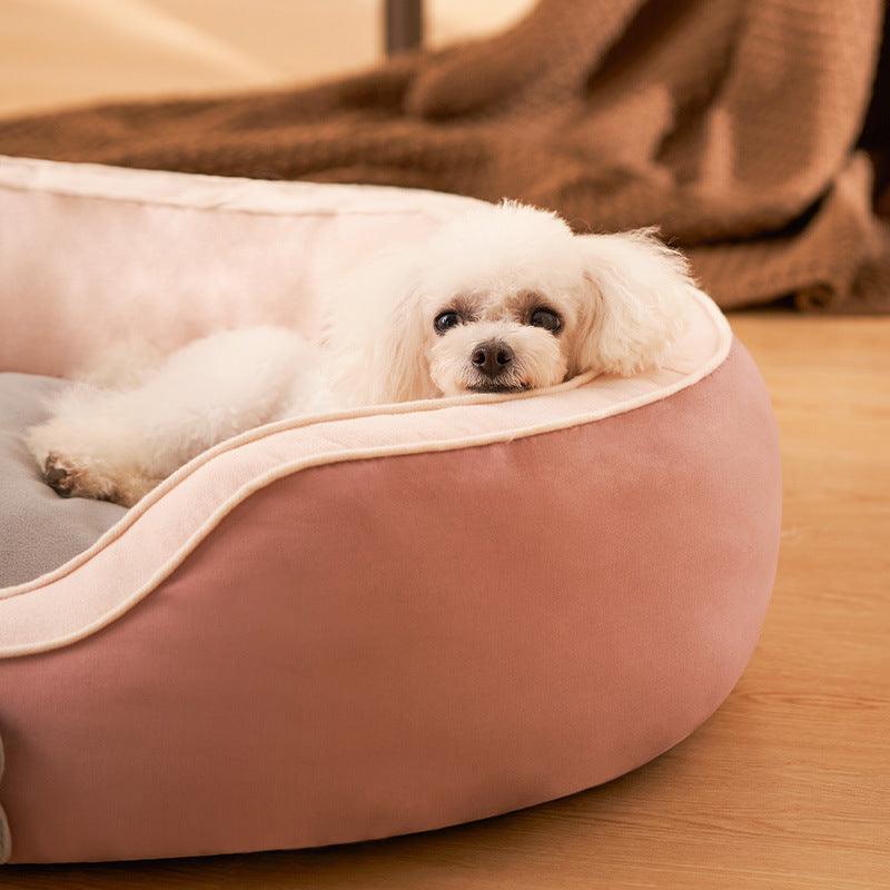 Deluxe Cozy Pet Sofa Bed: Winter Warmth For Your Furry Friend - Dog Hugs Cat