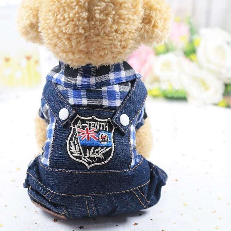 Denim Four - Legged Pet Dog Clothes: Casual Style For All Genders - Dog Hugs Cat