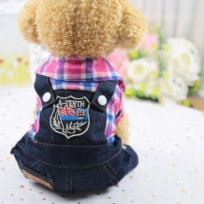 Denim Four - Legged Pet Dog Clothes: Casual Style For All Genders - Dog Hugs Cat