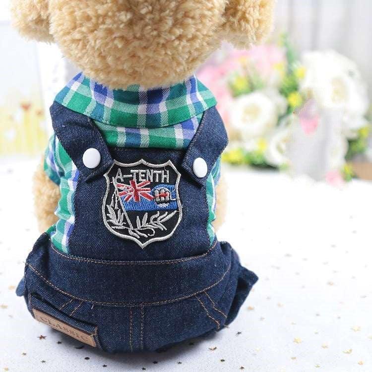 Denim Four - Legged Pet Dog Clothes: Casual Style For All Genders - Dog Hugs Cat