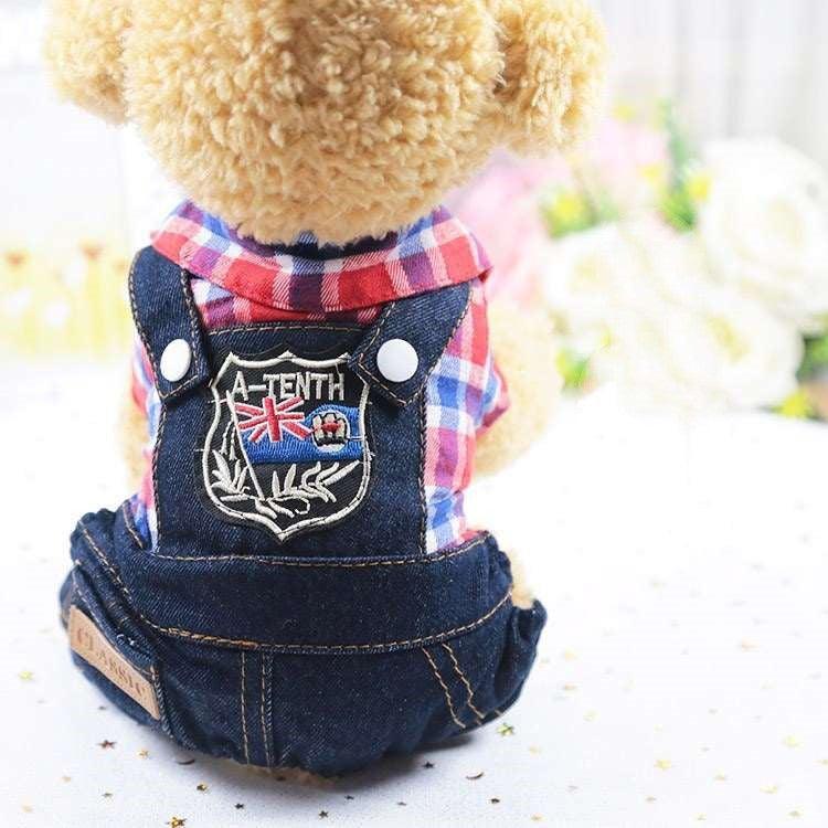 Denim Four - Legged Pet Dog Clothes: Casual Style For All Genders - Dog Hugs Cat