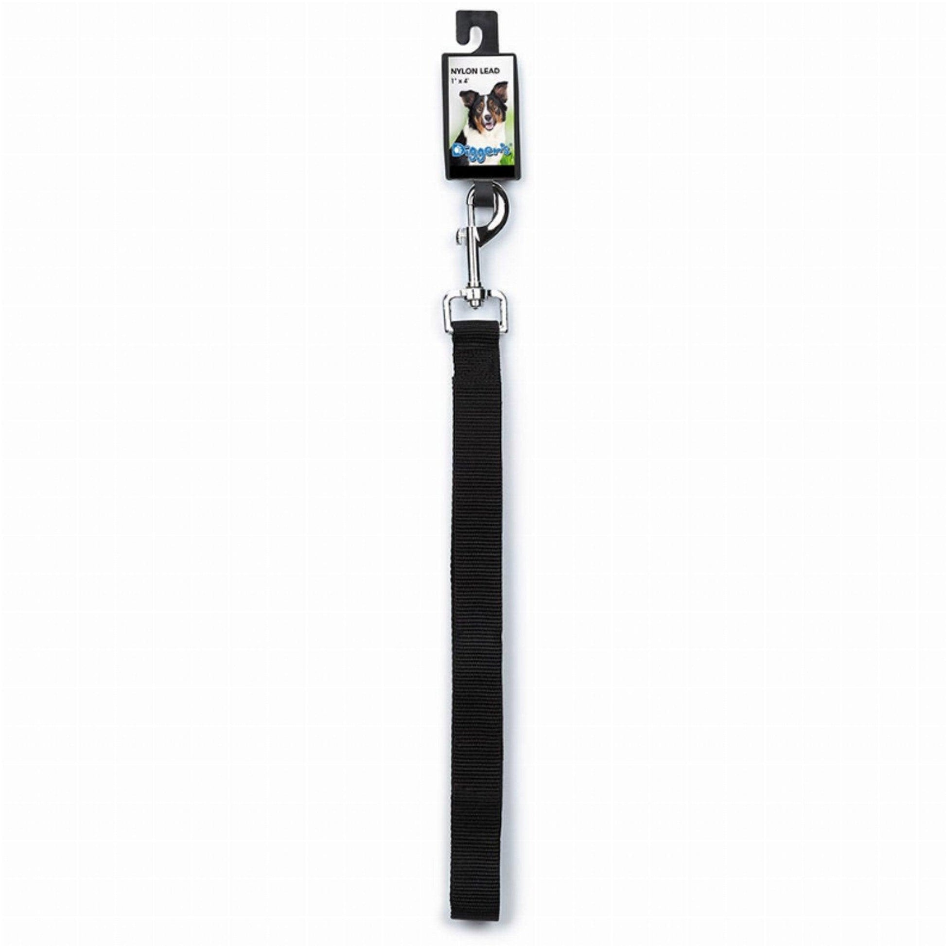 DGR 48in Black Nylon Dog Lead - Dog Hugs Cat